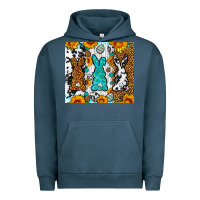 Pigment Midnight Navy Easter bunnies leopard cowhide tumbler Easter Day Urban Hoodie - Neo Western