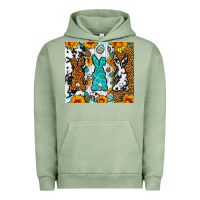 Pigment Oil Green Easter bunnies leopard cowhide tumbler Easter Day Urban Hoodie - Neo Western