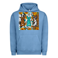 Pigment Pebble Blue Easter bunnies leopard cowhide tumbler Easter Day Urban Hoodie - Neo Western