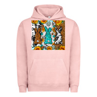 Pigment Salmon Easter bunnies leopard cowhide tumbler Easter Day Urban Hoodie - Neo Western