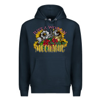 Navy just a woman who loves her mechanic Premium Hoodie - SublimationCraftShop
