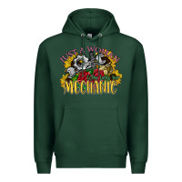 Sports Green just a woman who loves her mechanic Premium Hoodie - SublimationCraftShop
