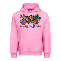 Fuchsia Pink peace love autism Urban Hoodie - SublimationCraftShop