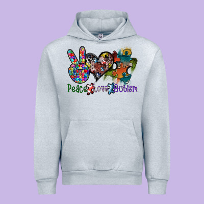 Peace Love Autism Urban Hoodie Designed By Sublimationcraftshop