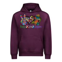 Mauve Wine peace love autism Urban Hoodie - SublimationCraftShop
