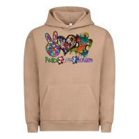 Pigment Burro peace love autism Urban Hoodie - SublimationCraftShop