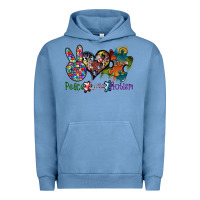 Pigment Pebble Blue peace love autism Urban Hoodie - SublimationCraftShop
