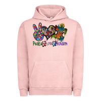 Pigment Salmon peace love autism Urban Hoodie - SublimationCraftShop