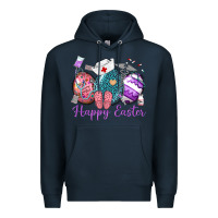 Navy happy easter eggs nurse n Premium Hoodie - Neo Western