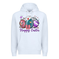 White happy easter eggs nurse n Premium Hoodie - Neo Western