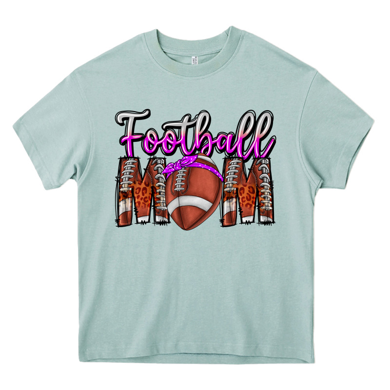 Football Mom Heavy Core Tee by CowhideDigitalArt | Teevron