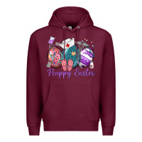 Burgundy happy easter eggs nurse n Premium Hoodie - Neo Western