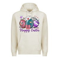 Oatmeal Heather happy easter eggs nurse n Premium Hoodie - Neo Western