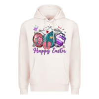 Pale Pink happy easter eggs nurse n Premium Hoodie - Neo Western