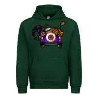 Forest Green Halloween Truck Urban Hoodie - CowhideDigitalArt