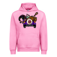 Fuchsia Pink Halloween Truck Urban Hoodie - CowhideDigitalArt