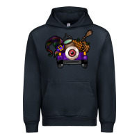 Navy Halloween Truck Urban Hoodie - CowhideDigitalArt