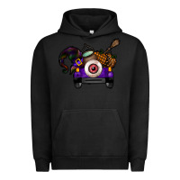 Pigment Black Halloween Truck Urban Hoodie - CowhideDigitalArt