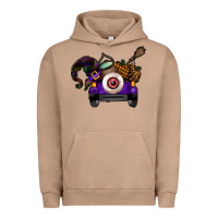 Pigment Burro Halloween Truck Urban Hoodie - CowhideDigitalArt