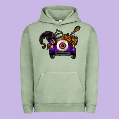 Halloween Truck Urban Hoodie Designed By Cowhidedigitalart