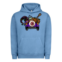 Pigment Pebble Blue Halloween Truck Urban Hoodie - CowhideDigitalArt