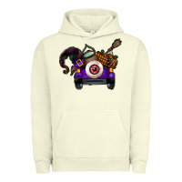 Pigment Pistachio Halloween Truck Urban Hoodie - CowhideDigitalArt