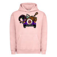 Pigment Salmon Halloween Truck Urban Hoodie - CowhideDigitalArt