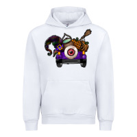 White Halloween Truck Urban Hoodie - CowhideDigitalArt