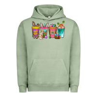 Pigment Oil Green Easter coffee drinks Easter Day Urban Hoodie - Neo Western