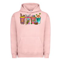 Pigment Salmon Easter coffee drinks Easter Day Urban Hoodie - Neo Western