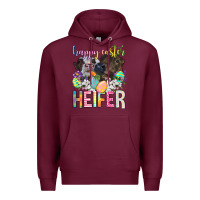 Burgundy happy easter heifer Premium Hoodie - Neo Western