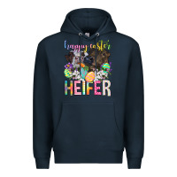 Navy happy easter heifer Premium Hoodie - Neo Western