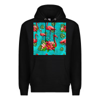 Black flamingo seamless pattern Premium Hoodie - HRA Design Shop