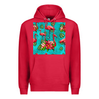 Cardinal flamingo seamless pattern Premium Hoodie - HRA Design Shop