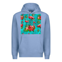 Colony Blue flamingo seamless pattern Premium Hoodie - HRA Design Shop
