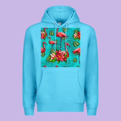 Flamingo Seamless Pattern Premium Hoodie Designed By Hra Design Shop