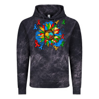 Cloud Black autism sunflower ribbon Vintage Hoodie - AdoDesignShop