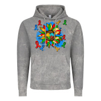 Cloud Rock autism sunflower ribbon Vintage Hoodie - AdoDesignShop