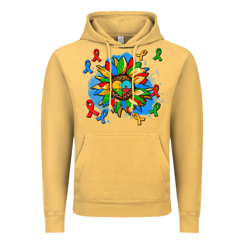 Autism Sunflower Ribbon Vintage Hoodie by AdoDesignShop | Teevron