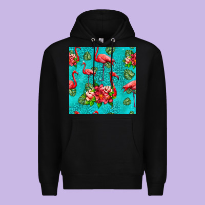 Flamingo Seamless Pattern Premium Hoodie Designed By Hra Design Shop