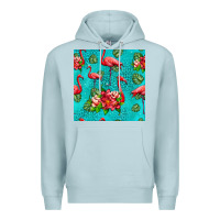 Blue Mist flamingo seamless pattern Premium Hoodie - HRA Design Shop