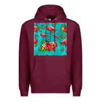 Burgundy flamingo seamless pattern Premium Hoodie - HRA Design Shop