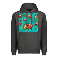 Charcoal Heather flamingo seamless pattern Premium Hoodie - HRA Design Shop