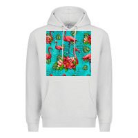 Dove Grey flamingo seamless pattern Premium Hoodie - HRA Design Shop