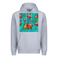 Heather Grey flamingo seamless pattern Premium Hoodie - HRA Design Shop