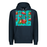Navy flamingo seamless pattern Premium Hoodie - HRA Design Shop