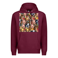 Burgundy western farm animals seamless pattern Premium Hoodie - HRA Design Shop