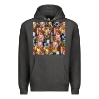 Charcoal Heather western farm animals seamless pattern Premium Hoodie - HRA Design Shop