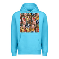 Ocean Blue western farm animals seamless pattern Premium Hoodie - HRA Design Shop