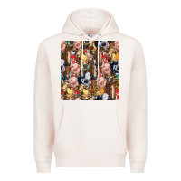 Pale Pink western farm animals seamless pattern Premium Hoodie - HRA Design Shop
